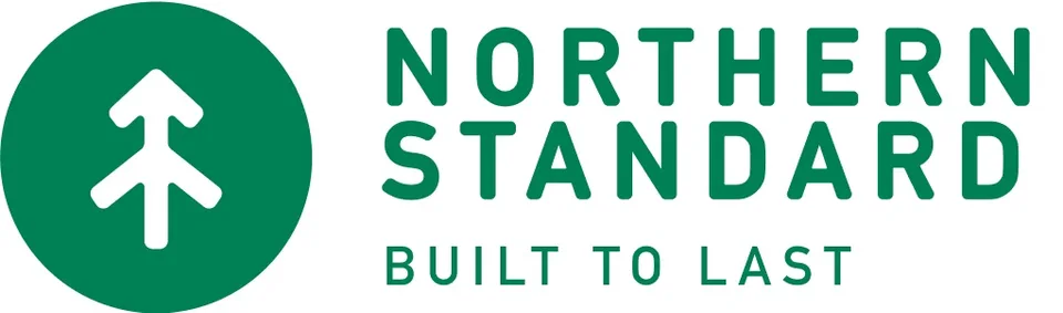 Northern Standard landscape brand lockup with evergreen north-arrow tree mark and Built to Last line
